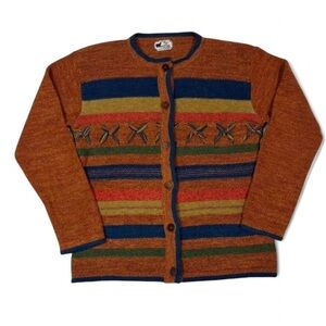 La Oveja Negra Wool Cardigan Sweater Size Medium Cozy Granola Boho